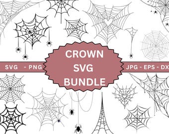 Spider Web svg Bundle,Spider Web Clipart,Spider Web Silhouette,Spider Web Svg for Cricut,Spider Web Vector,Cobweb Svg,Digital Download