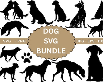 Dog SVG Clipart Bundle,Dog Vector Graphics,Dog Silhouette SVG,Dog Clipart for Cricut,Dog Laser Cut file,Digital Download,Commercial Use