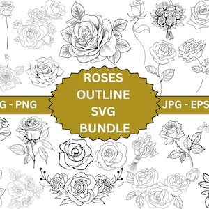Rose Svg,Flower svg,Floral svg,Rose clipart,Svg files for cricut,Rose png,Roses,Love svg,tattoo svg,rose vector svg,svg bundle
