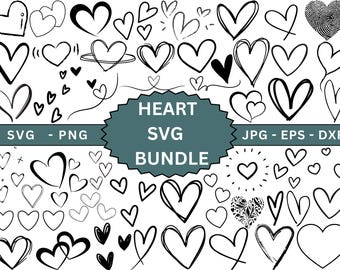 Serce Svg, Otwarte Serce Svg, Szkic Serca Svg, Walentynki Svg, Plik Serca, Pakiet Serca Svg, Doodle Heart Svg, Miłość Svg, Ręcznie Rysowane Serce Svg