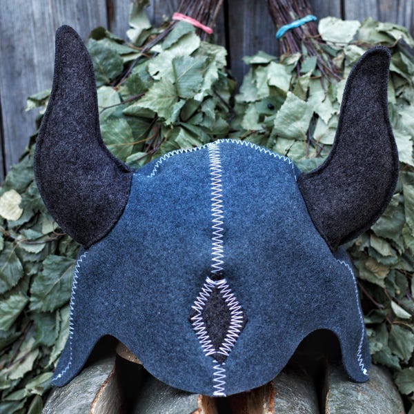 Viking Felt Sauna Hat Nordic Bath Cap Steam Room Head Protection