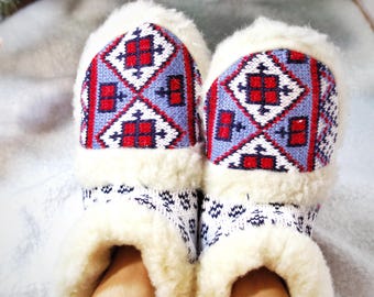 Handmade Wool Slippers from Carpathian Masters • Warm Winter House Shoes