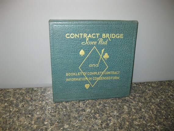 Vintage Bridge Score Pad 1935. Vintage Bridge Score Pad 1935.