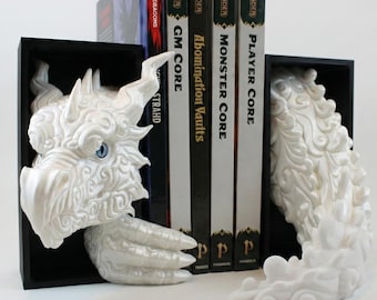 Cloud Dragon bookend, two-piece – Fantasy shelf decoration