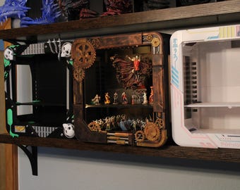 Acrylic Miniature Display Case Steampunk Skin - for tabletop and large figures
