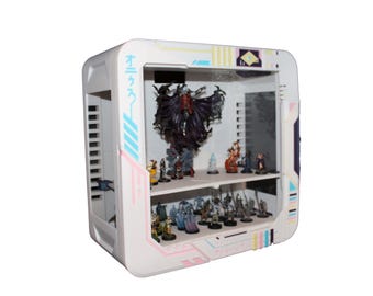 Acrylic Miniature Display Case Cyberpunk Skin - for tabletop and large figures