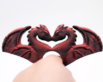 Dragon Lover's Heart-Shaped Thumb Book Holder, Fantasy Reading Gift, Bookworm Decor