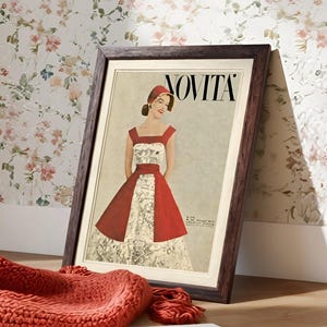 Nueva portada de arte de pared 1953-06 Schiaparelli jpeg descarga digital vintage decoración del hogar retro de los años 50