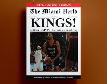2012 Miami Heat NBA Champion Framed Front Page Newspaper