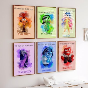 Set of 6 bundle of Emotions It’s Okay Not to be Okay, Anger Joy Sadness Embarrassment Anxiety, Envy, Cartoon Emotions Friends,download