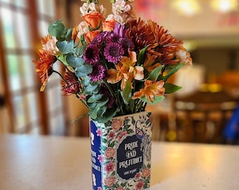 Book Vase Pride and Prejudice | Decorative Literary Vase for Book Lovers | Home & Dorm Decor | Unique Gift for Her