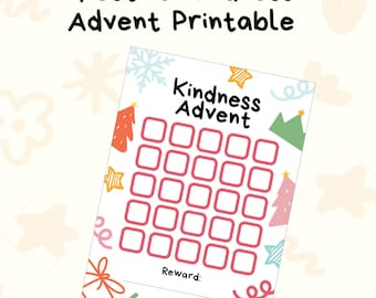 Kindness Advent Printable | Christmas Kindness Tracker for Kids | 25 Days of Kind Acts