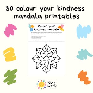 Mindfulness Mandala Colouring Pages for Kids: Calm Activity (PDF Download, 30 Designs A4 Size)