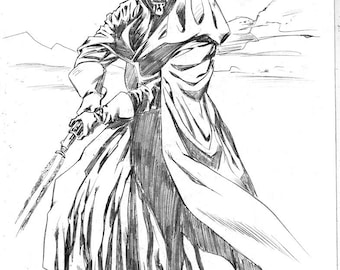 Darth Maul original pencil drawing by by Ron Randall. Free USA shipping!