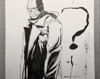 The Riddler (Paul Dano) by Eryk Donovan! Original art. Free USA shipping.