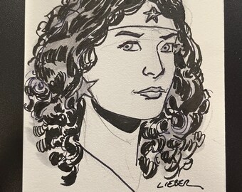 Wonder Woman sketchcard by Steve Lieber