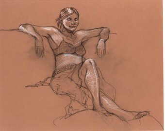 Life Drawing on Orange Canson Paper by Steve Lieber
