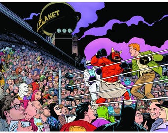 Jimmy and the fight of the century. Print signed by Steve Lieber