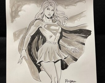 Supergirl original drawing by Ron Randall