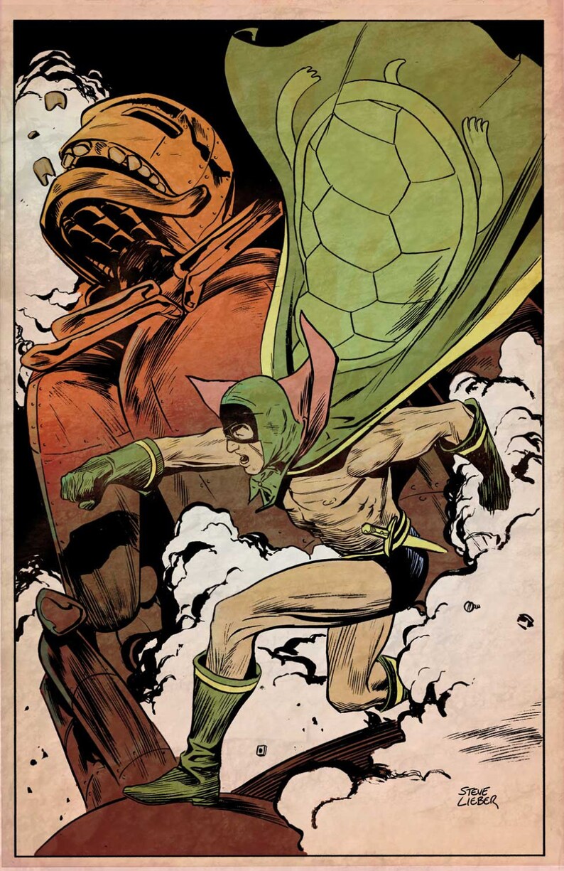 Green Turtle, First Asian-American Superhero Poster by Steve Lieber image 1