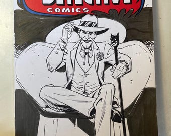 The Joker sketch cover drawn by Steve Lieber on a blank cover variant.