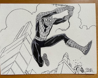 Spider-man original art by Steve Lieber. Original art.