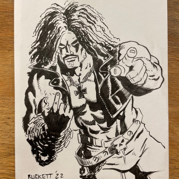 Lobo sketchcard original art by John Burkett