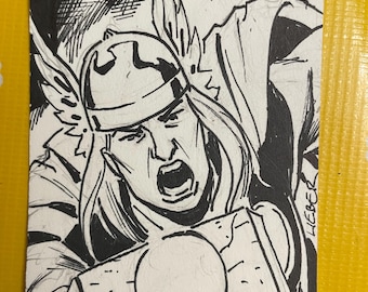 Thor sketchcard by Steve Lieber.
