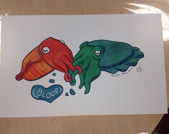 Cuddle Fish print by Erika Moen, signed!