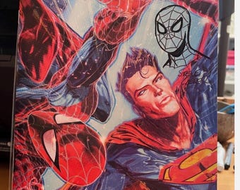 ¡Portada aleatoria! Superman/Spiderman firmado y con anotaciones de Steve Lieber.