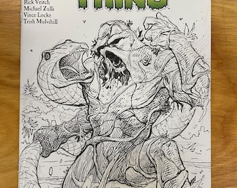 Swamp Thing sketch by Steve Lieber. Original art. Free USA shipping.