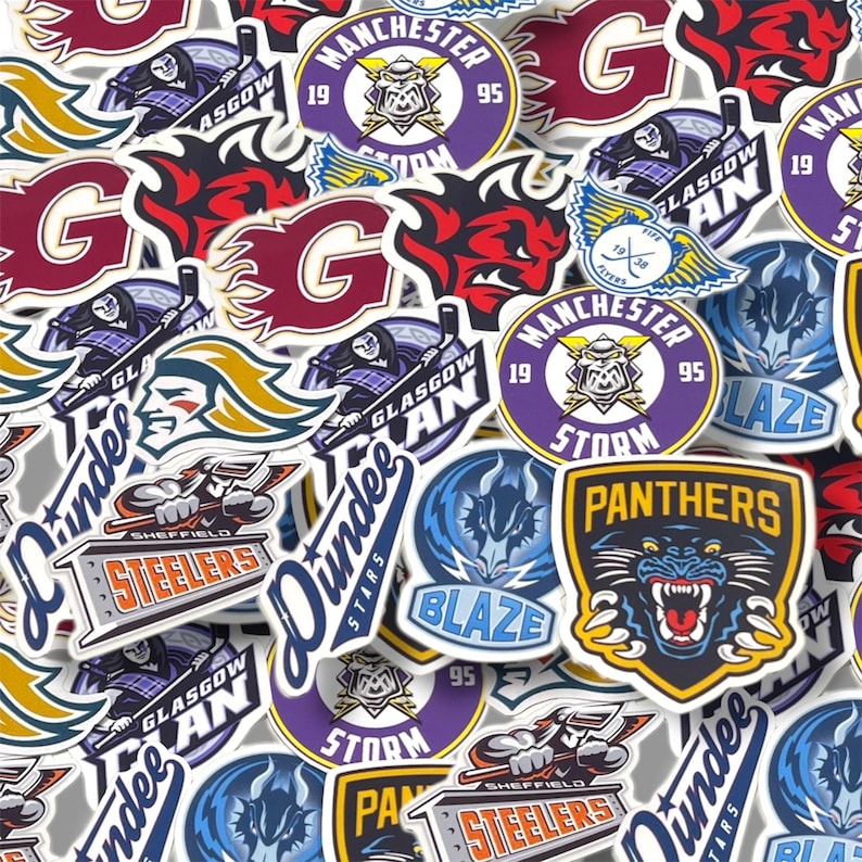 EIHL Ice Hockey Team Logo Stickers | UK Hockey Fan Stickers image 1
