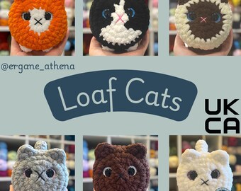 Crochet Loaf Cat Plushie, Handmade Cat Amigurumi, Cute Cat Plush, UKCA Tested, Kawaii Cat Gift, Cat Lover Gift