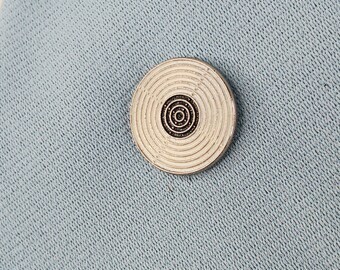 Tie Tack Pin Vintage Swirl Enameled Mandaen Art Plate Symbols Letters.