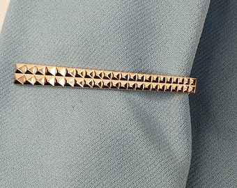 Tie Clip Bar Vintage Space Age Ascending Gold Pyramids Mid-Century Graphic Hickok Excellent.