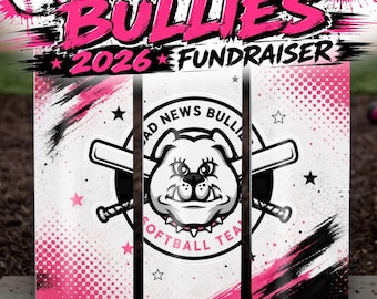 Bad News Bullies Custom Tumbler Fundraiser | Personalized Softball Tumbler | Girls Softball Team Cup | Player Name Gift | Team Spirit