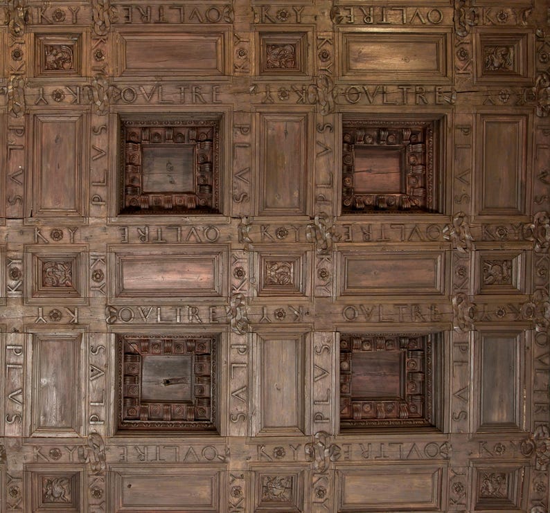 Instant Download Dollhouse Decor - COFFERED CEILING WALLPAPER - Miniature Wood Ceiling Tiles - DIY Miniature Projects - Enhance Your Miniature Space