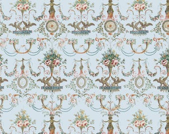 Damask DOLLHOUSE Printable 1/12 WALLPAPER, Victorian decor Digital sheets, Miniature wallpaper for playscale roombox, Diorama