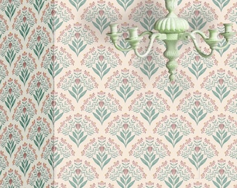 Shabby Chic Dollhouse Wallpaper Bundle: Floral Cottage Decor, ArtDeco Digital Paper, Virtual Wallpapers