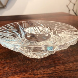 Vintage Orrefors Sweden Crystal Tea Light Candleholder - Vintage Orrefors Glass Candleholder - Vintage Swedish Decor