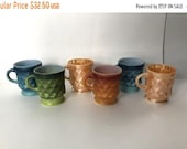 Sale - Set of 6 Mid Century Fire-King 8 oz. Glass Coffee Mugs by Anchor Hocking