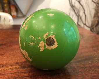 Vintage Italian Lime Green 3.75" Bocce Ball - Made in Italy - Vintage Lawn Bowling Ball - Round Green Orb Art Object - Sun Planet Art Part