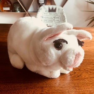 Vintage Children&#39;s White Piglet Hand Puppet