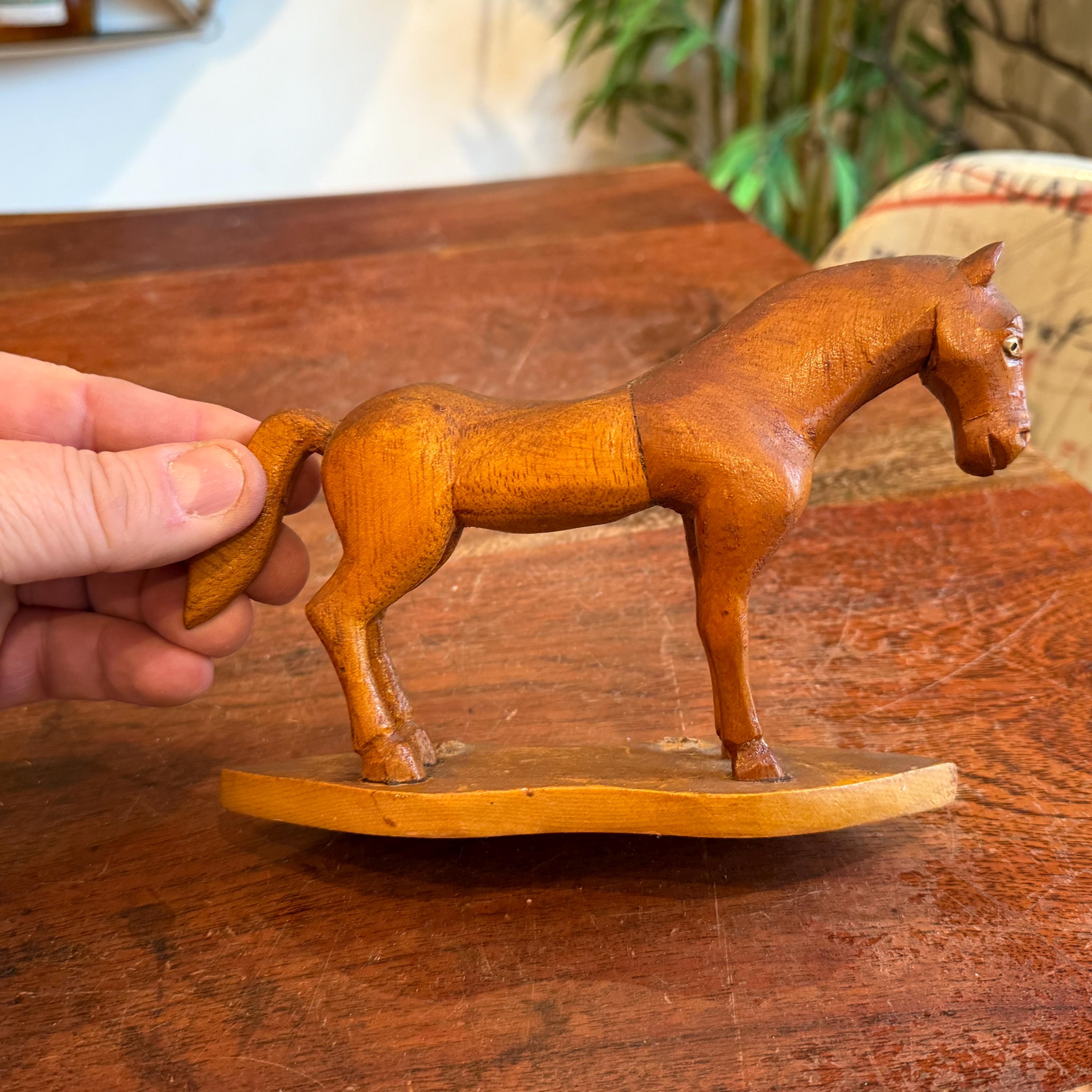 ヴィンテージ 1965年頃 アメリカ西部民芸品 手彫り 木製「オールド