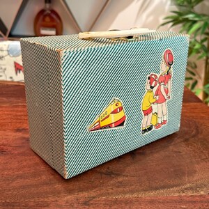 Mid Century 1950s Doll Clothes & Accessories Travel Case Children's Toy by Cass Toys Vintage 50s Train Traveling Suitcase Luggage