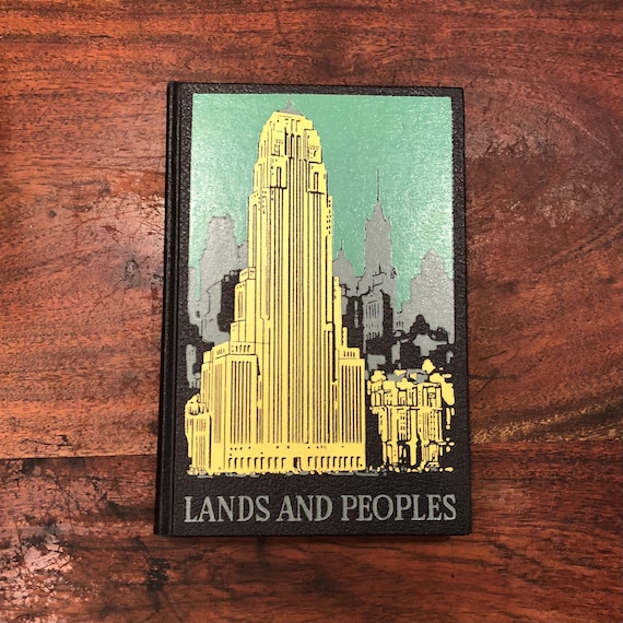 Mid Century 1963 Lands and Peoples World in Color Canada and the United States Volume 6 Hardback Picture Book - Art Deco Building Art