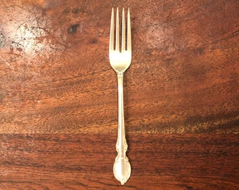 Vintage Silverplate Rogers Reflection 7-3/8&quot; Dinner Fork - Silver Tableware - Elegant Hollywood Regency Home Decor - Silver Plate Fork