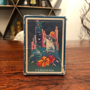 Set di carte da gioco vintage anni '80 S.S. Emerald Seas Supercruise Souvenir Cruise Line - Arte retrò anni '80 - Arredamento nautico per la casa - Nave da crociera