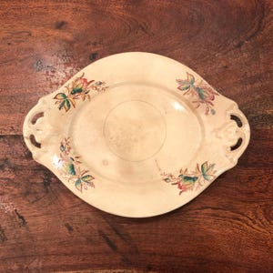 Antique 1800's Transferware Pottery Serving Tray - Praque Pattern - Vintage 19th Century Rustic Country Farmhouse Farm Kitchen Home Decor