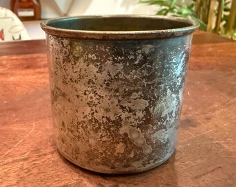 Vintage 1942 Wm. Rogers & Son Silver-Plated Copper Children's Cup - Handle Broken Off - Antique 1940s William Rogers and Son Kid's Decor